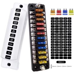 12-Way Blade Fuse Block with Negative Bus