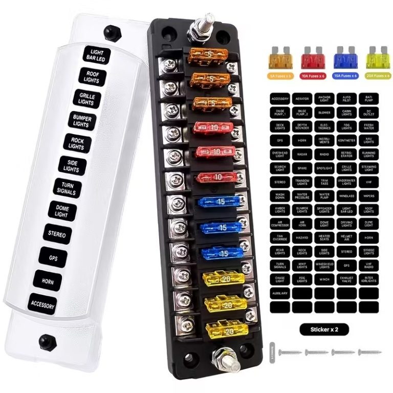 12-Way Blade Fuse Block with Negative Bus